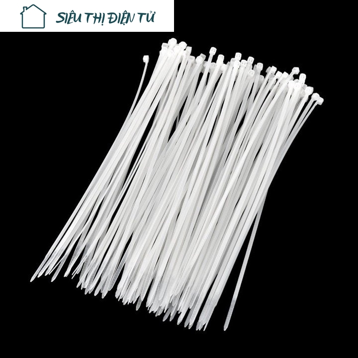 Combo 50 thread drawstring cord thít lat plastic white color length 10cm plastic material polymerized