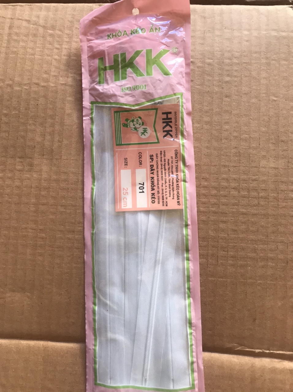 Dây kéo giọt lệ 25cm hkk