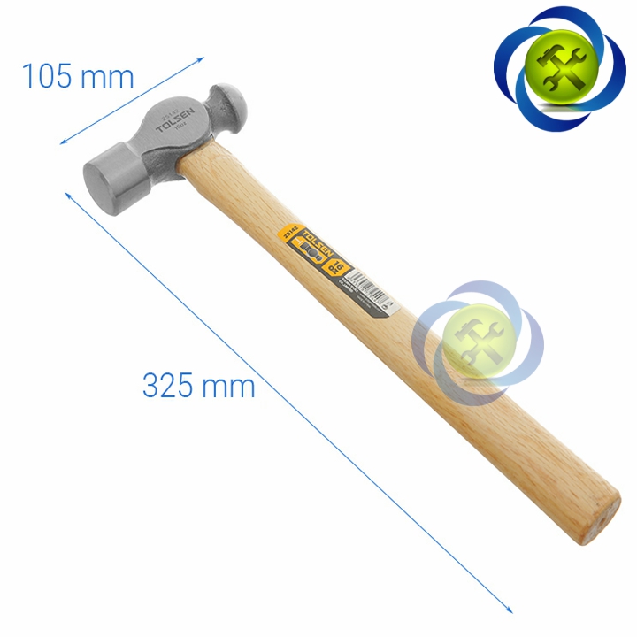 [HCM]Búa đầu bi cán gỗ Tolsen 25142 (đầu búa 16oz nặng 448gram)