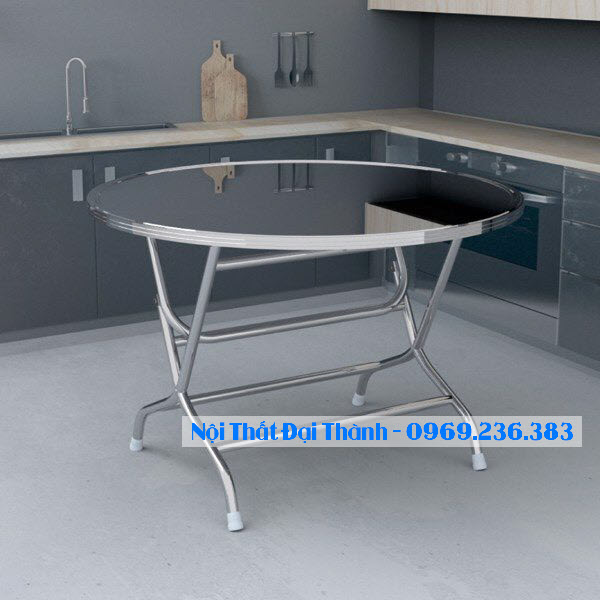 Bàn tròn inox 201 rộng 1m2 chân cao Đại Thành chống gỉ , hàng loại 1 bao chất lượng, miễn phí vận chuyển