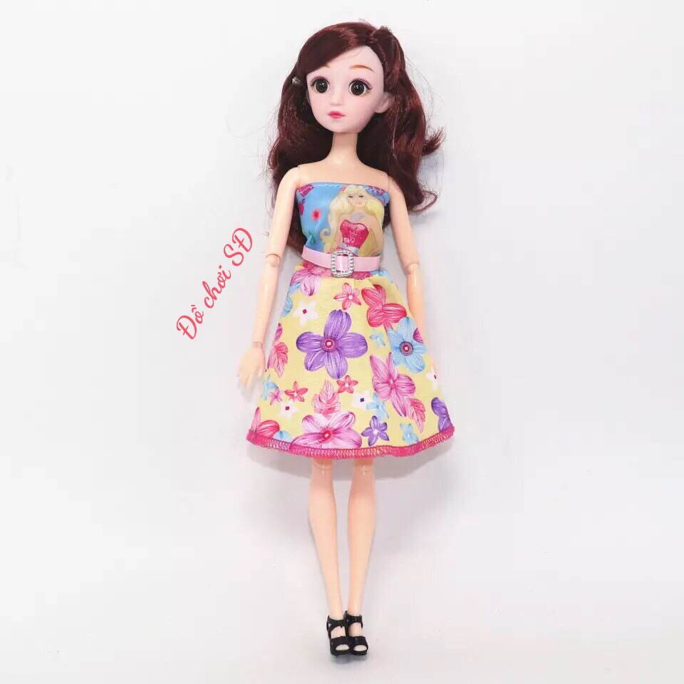 Quần áo búp bê - đầm hình bông