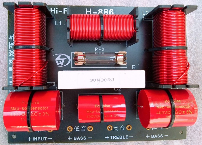 Mạch phân tần loa công suất lớn 2 bass 1 treble H886 - phân tần loa - giá 2 mạch