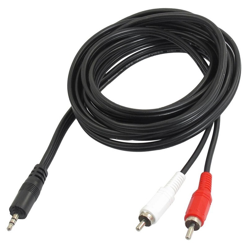 Cáp loa jack 3.5 ra 2 AV dài 1.8M 3M 5M cao cấp (dây loa 1 ra 2)