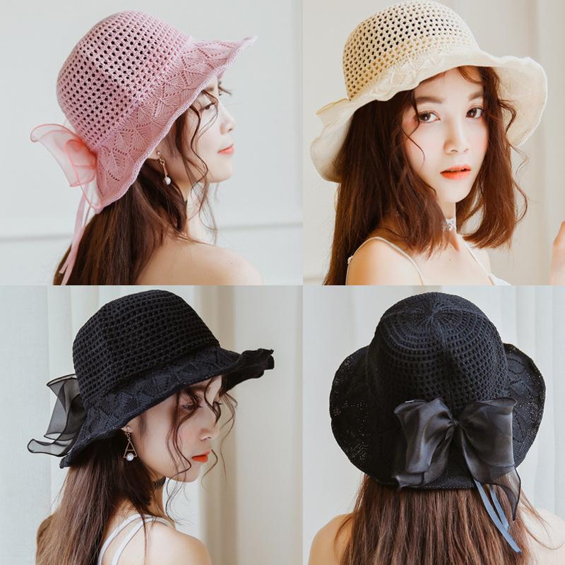 [HCM][HOT] Mũ Đan Từ Sợi Cói Mềm Có Nơ Hàn Quốc (QLS)