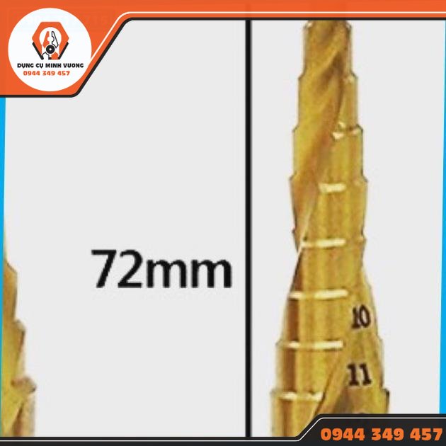 Bộ 3 mũi khoan bước từ 4-32mm phủ titanium; bộ khoan tháp xoắn