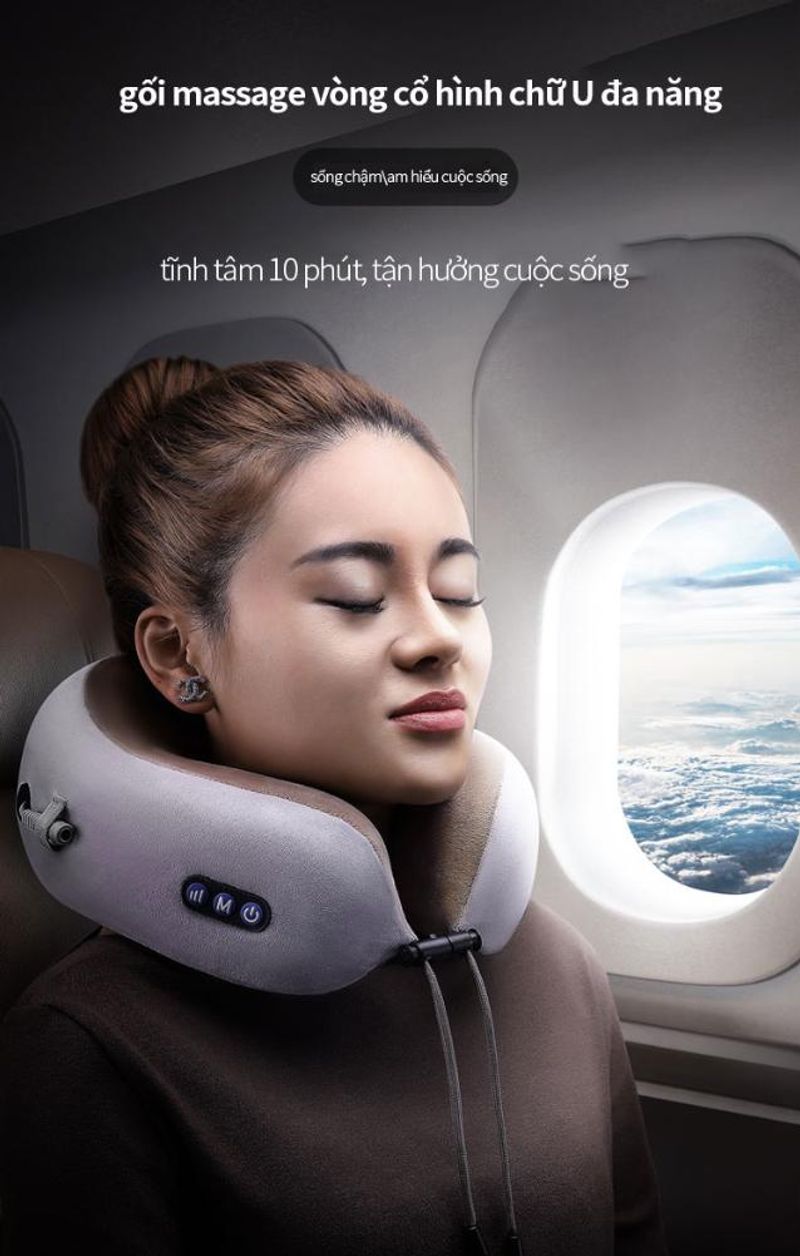 Gối massage cổ chữ U cao cấp U-shape - Gối massage cổ vai gáy U-shaped - ĐỒ GIA DỤNG TOÀN QUỐC