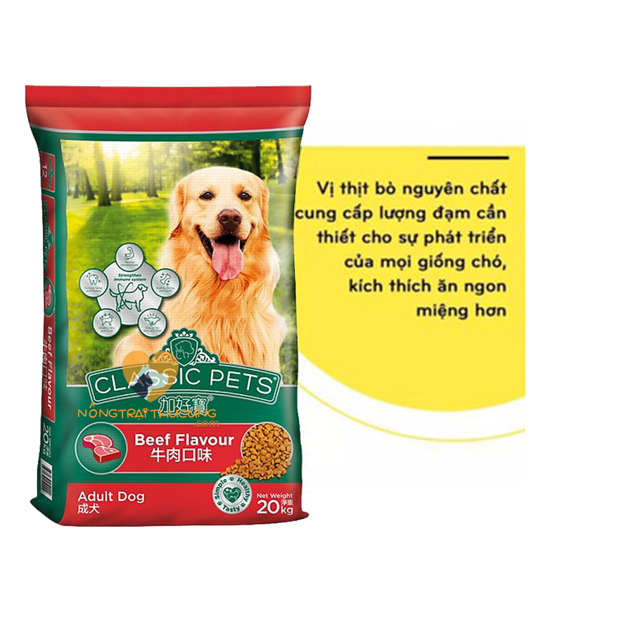 [Bao Xá 20KG] Hạt Chó Lớn Classic Pet 20kg (KHÔNG CHIA GÓI) Vị Bò - [Nông Trại Thú Cưng]