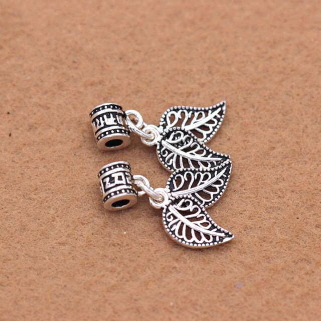 [S925] Charm bạc treo chiếc lá - MH166