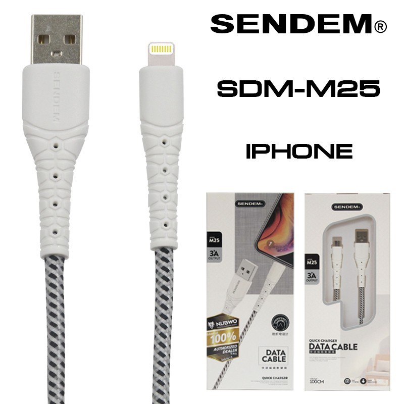 Cáp dù sac nhanh sendem m25, chân lightning , micro usb,dây dù chống đứt