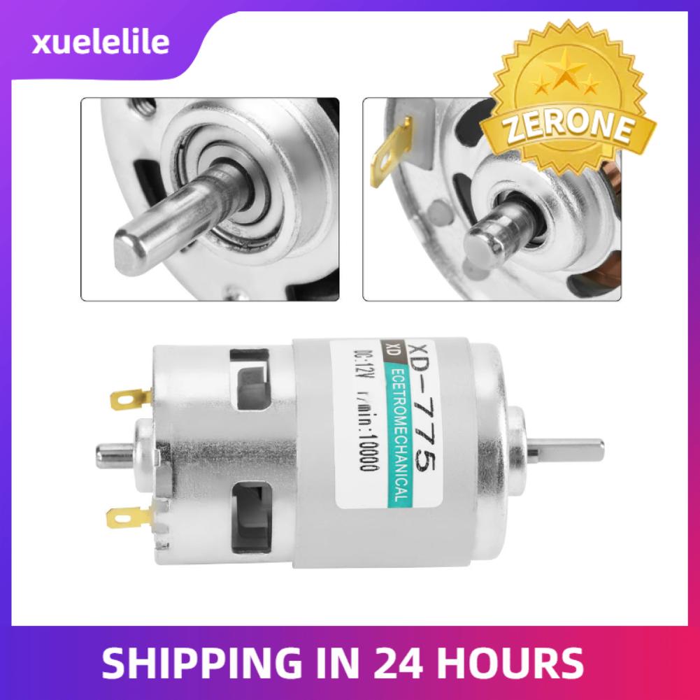 XD-775 12V/24V High Speed Low Noise Double Ball Bearing Brush DC Motor