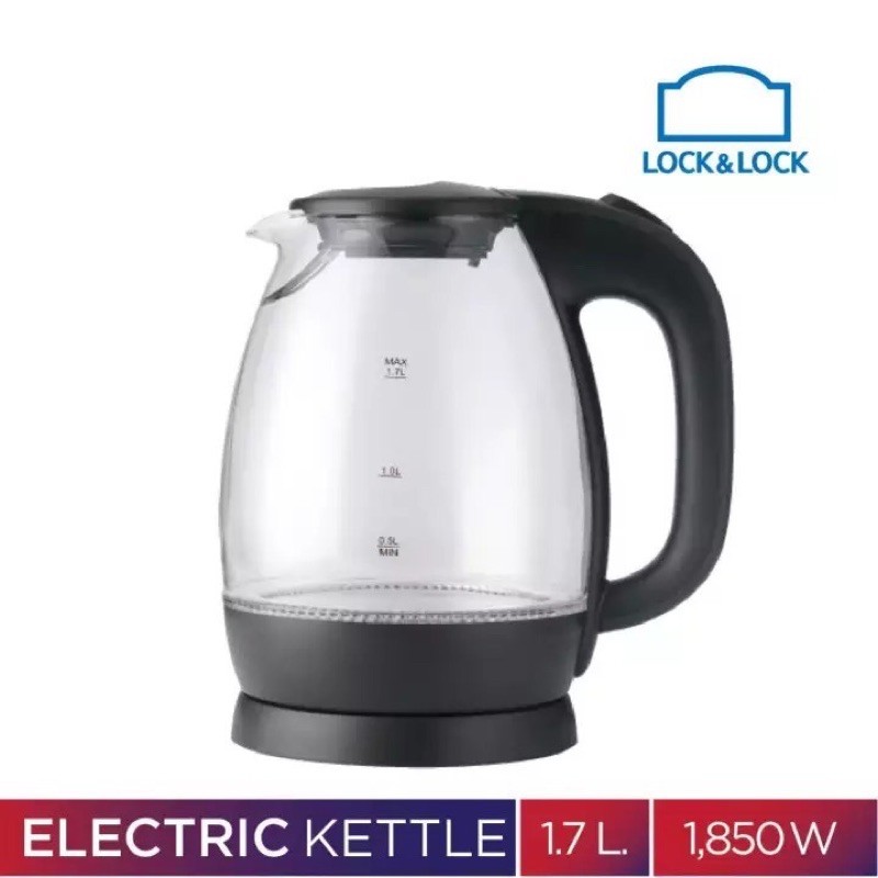 Ấm siêu tốc thủy tinh Lock&Lock EJK432 1.7L Bảo hành 12 tháng (CL)