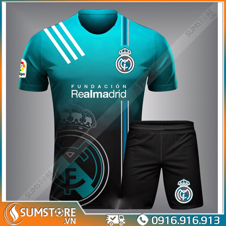 Quần Áo Đá Banh Độc Lạ Đẹp – CLB Re-al Mad-rid Xanh 09