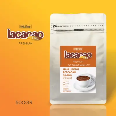 Bột cacao nguyên chất Lacacao SỮA 3in1 từ hạt ca cao 500g - The Kaffeine Coffee
