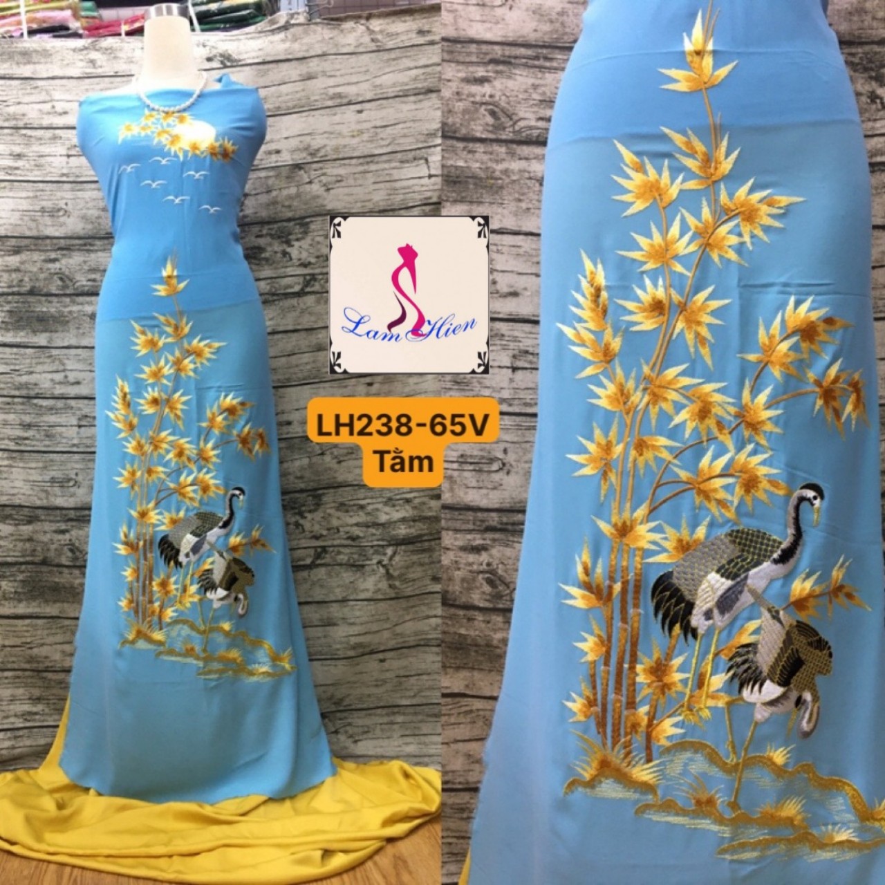 Vải áo dài thêu cao cấp modell LH238