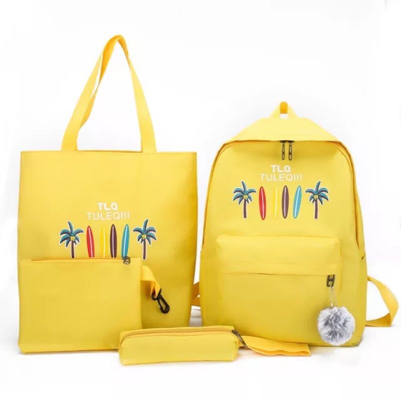 Balo Set 4 món thời trang sinh viên học sinh - Tuleqi Cây Dừa