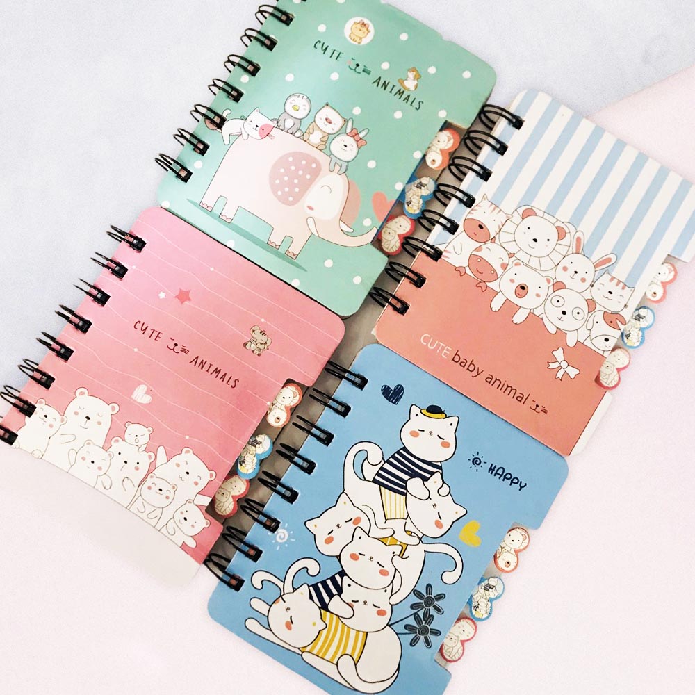 Sổ tay lò xo ngang bìa cứng tim phân trang nhiều mẫu NEW dễ thương Phụ Kiện 68 (ngẫu nhiên)