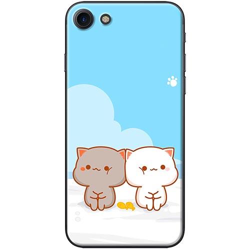 Ốp lưng iPhone 8 Mèo mập nền xanh