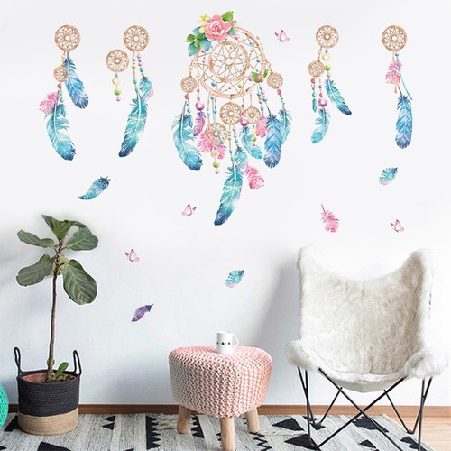 DECAL DÁN TƯỜNG LÔNG VŨ SẮC MÀU