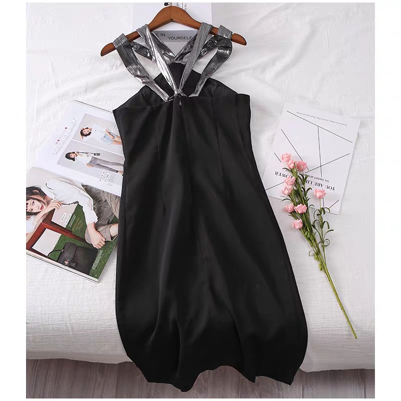 Black midi chiffon skirt