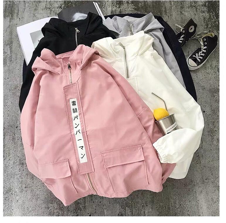 ÁO KHOÁC DÙ NỮ IN CHỮ NHẬT BẢN SIÊU ĐẸP CUTE