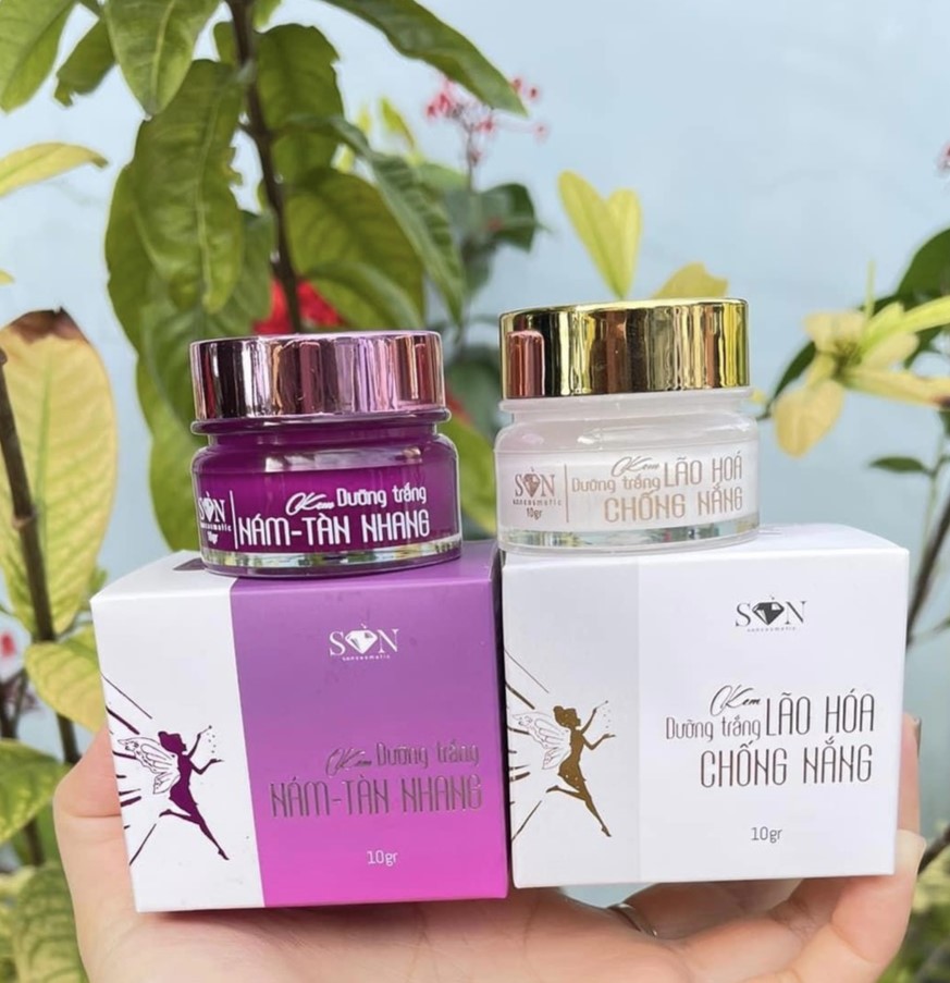 Combo giảm nám tàn nhang son cosmetic chính hãng - kem face nám son + kem face dưỡng trắng son cosmetis cbnamson