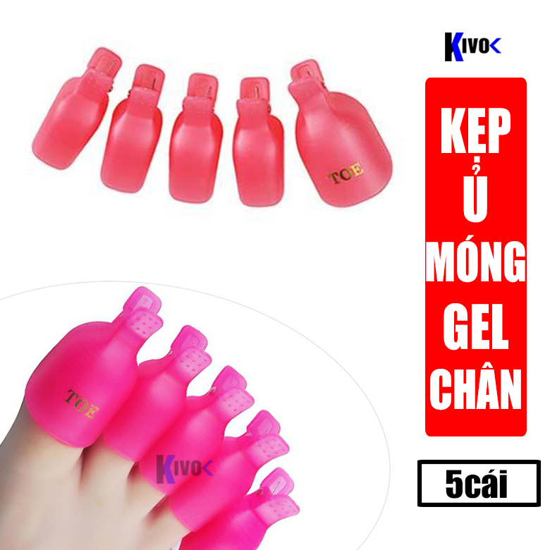 [5cái] set clip Ủ pedicure-polish remover/broken gel nails-clamp Ủ remove foot gel-manicure accessories nail-Kivo