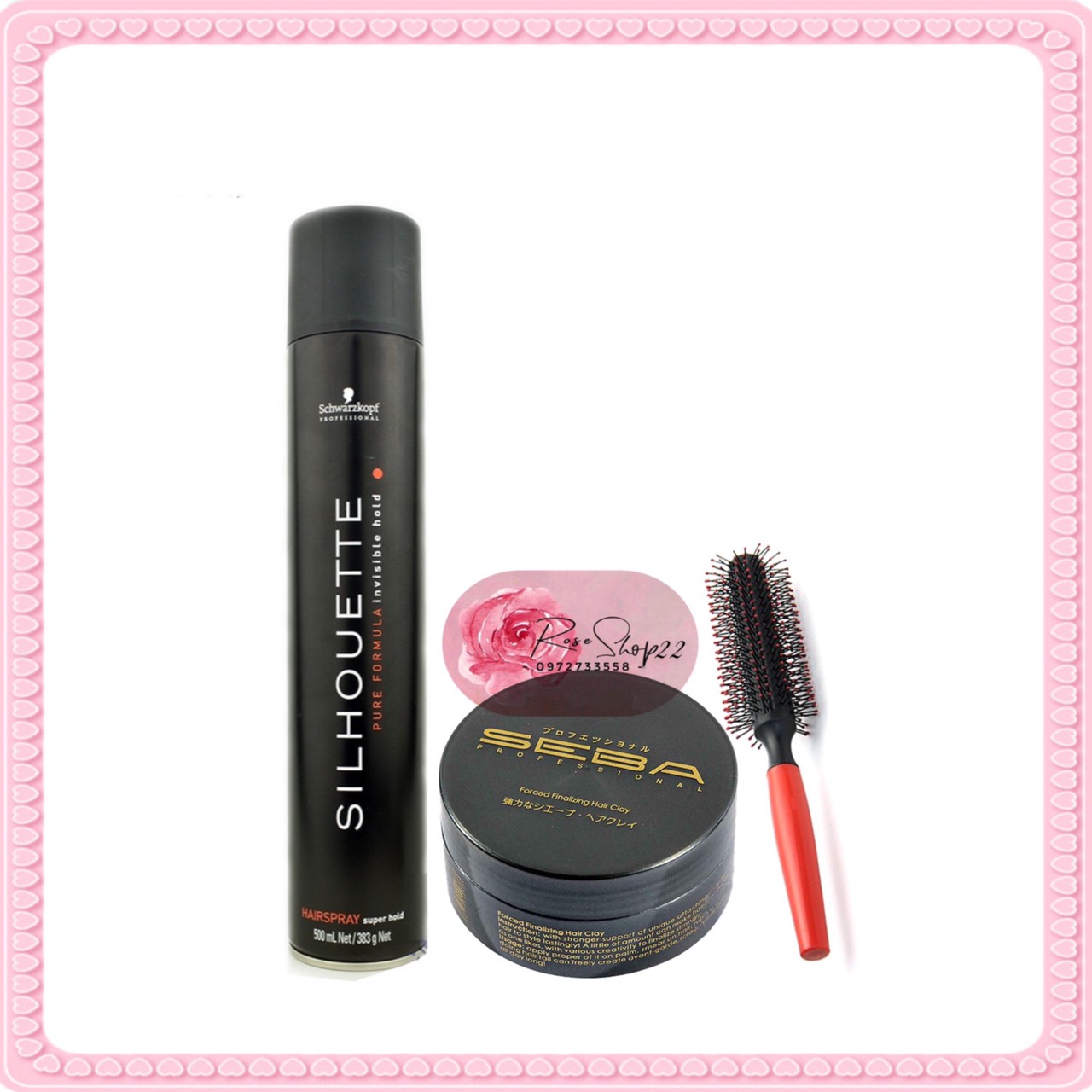 Summary - seba hair comb combo + silhouette glove + round swab