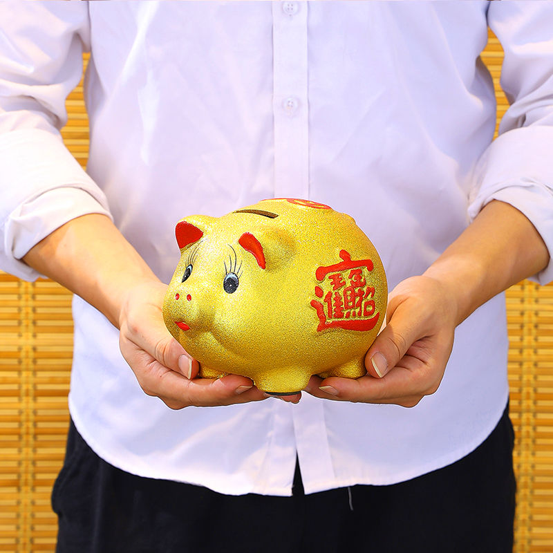Con heo đất vàng, con heo đất cưới cho người lớn và trẻ em, con heo đất có thể cất giữ và lấy, chỉ có thể vào con heo đất bằng gốm sứ, con trai