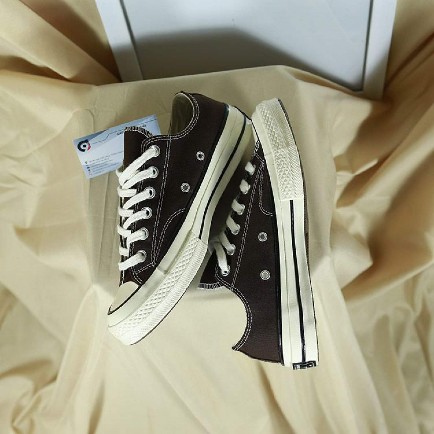 Giày sneaker Converse 1970s nam nữ cổ thấp màu đen (full box + túi converse + tất)