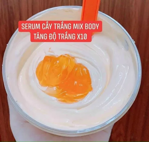 Serum cấy trắng vitamin C mix vàng lá 24k dùng trộn kem body tăng độ trắng gấp 10 lần