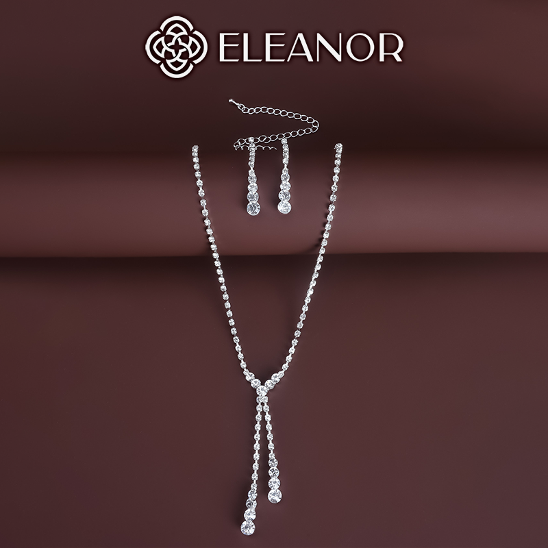 Dây chuyền bông tai nữ Eleanor Accessories bộ trang sức đính đá sang trọng phụ kiện trang sức 5430
