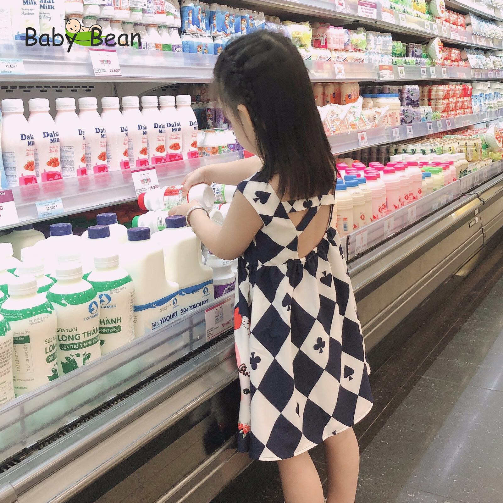 Váy Đầm Lụa 2 Dây Chéo Lưng Bé Gái BabyBean (10kg-35kg)