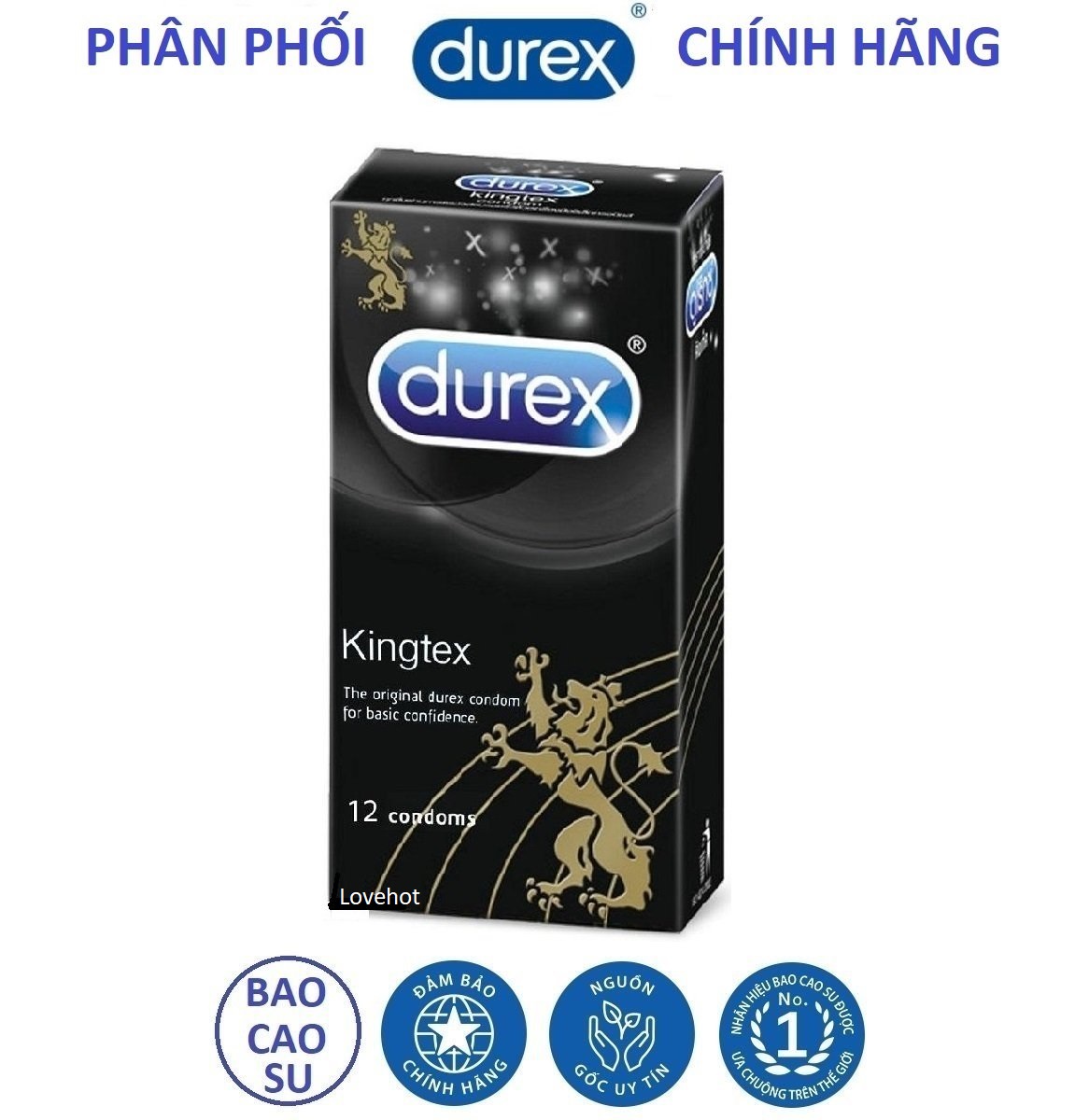 [HCM]Hộp bao cao su Durex Kingtex 12 chiếc