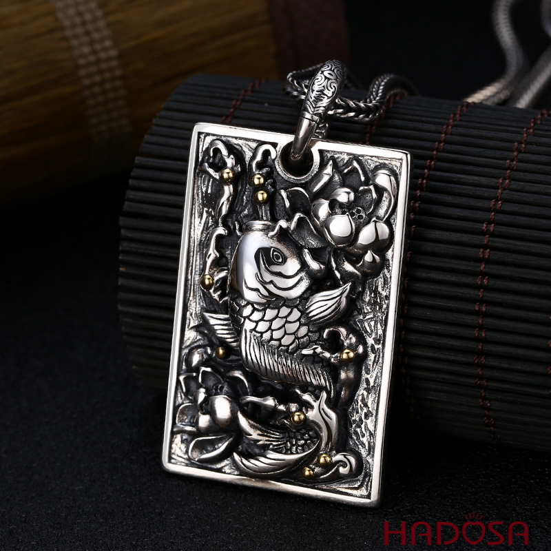 [Ảnh thật] [Chính hãng] [FreeShip] [Có sẵn] [Có bảo hành] Mặt dây chuyền bằng bạc cá chép