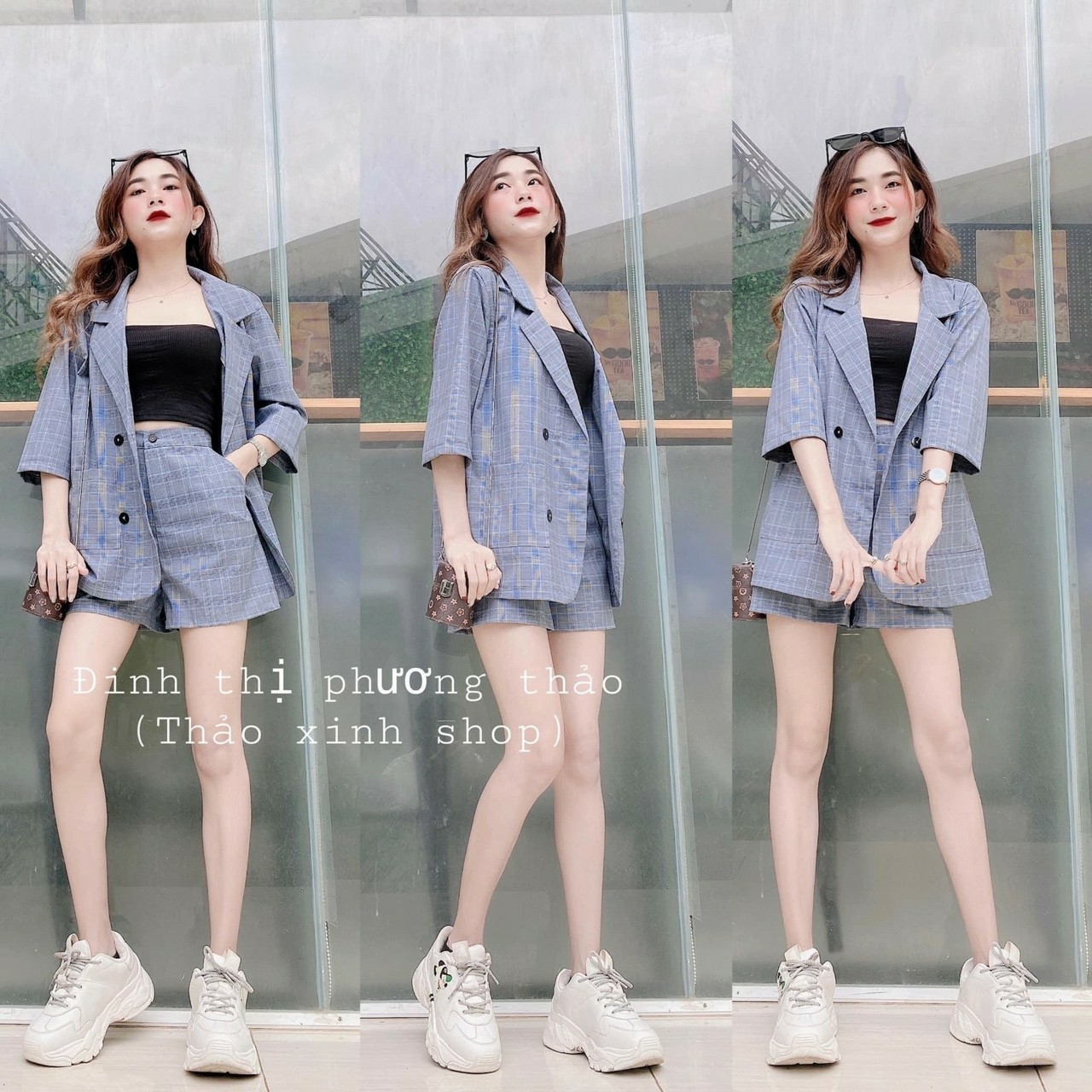 [HCM]Set vest 3 món quần đùi áo thun áo vest tay lỡ #setvest3mon