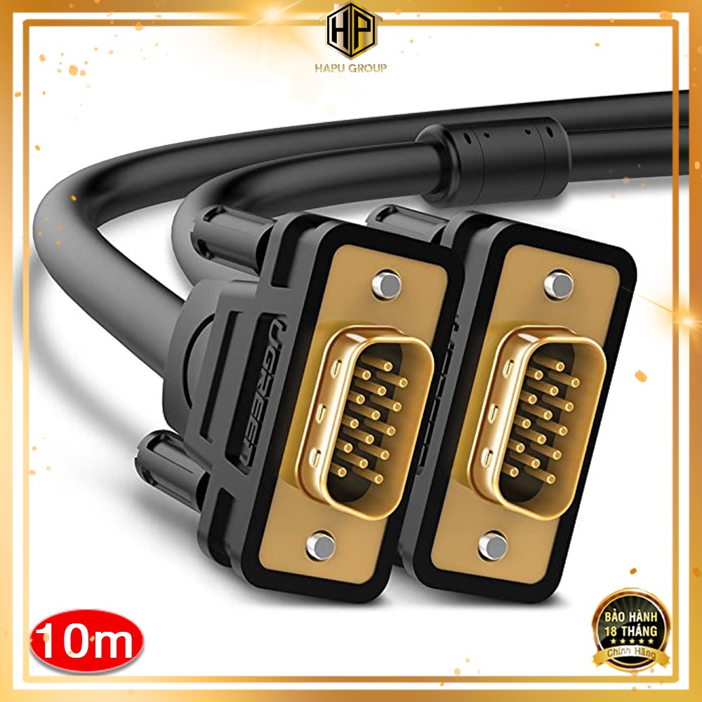 Cáp vga ugreen 11633 dài 10m độ phân giải full hd chính hãng - hapugroup