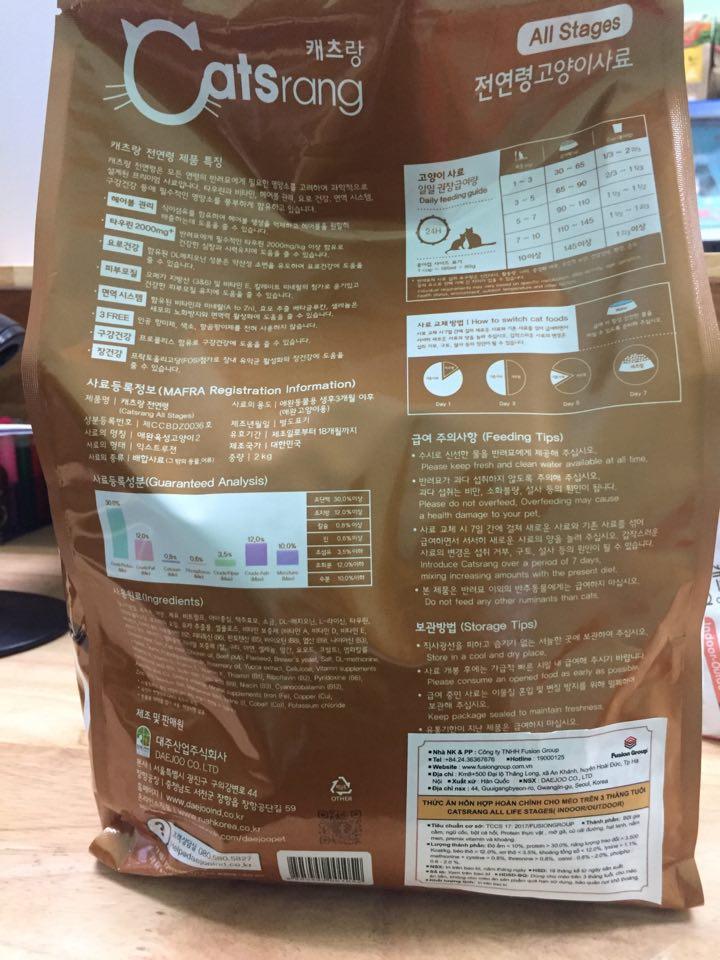 Thức ăn cho mèo Catsrang 2kg