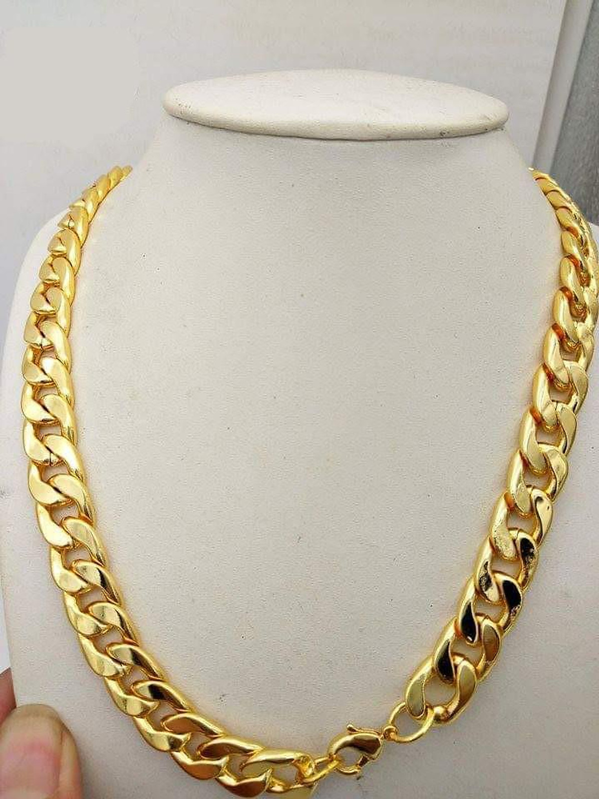 Dây chuyền nam bản to dẹt mạ vàng 24k D12