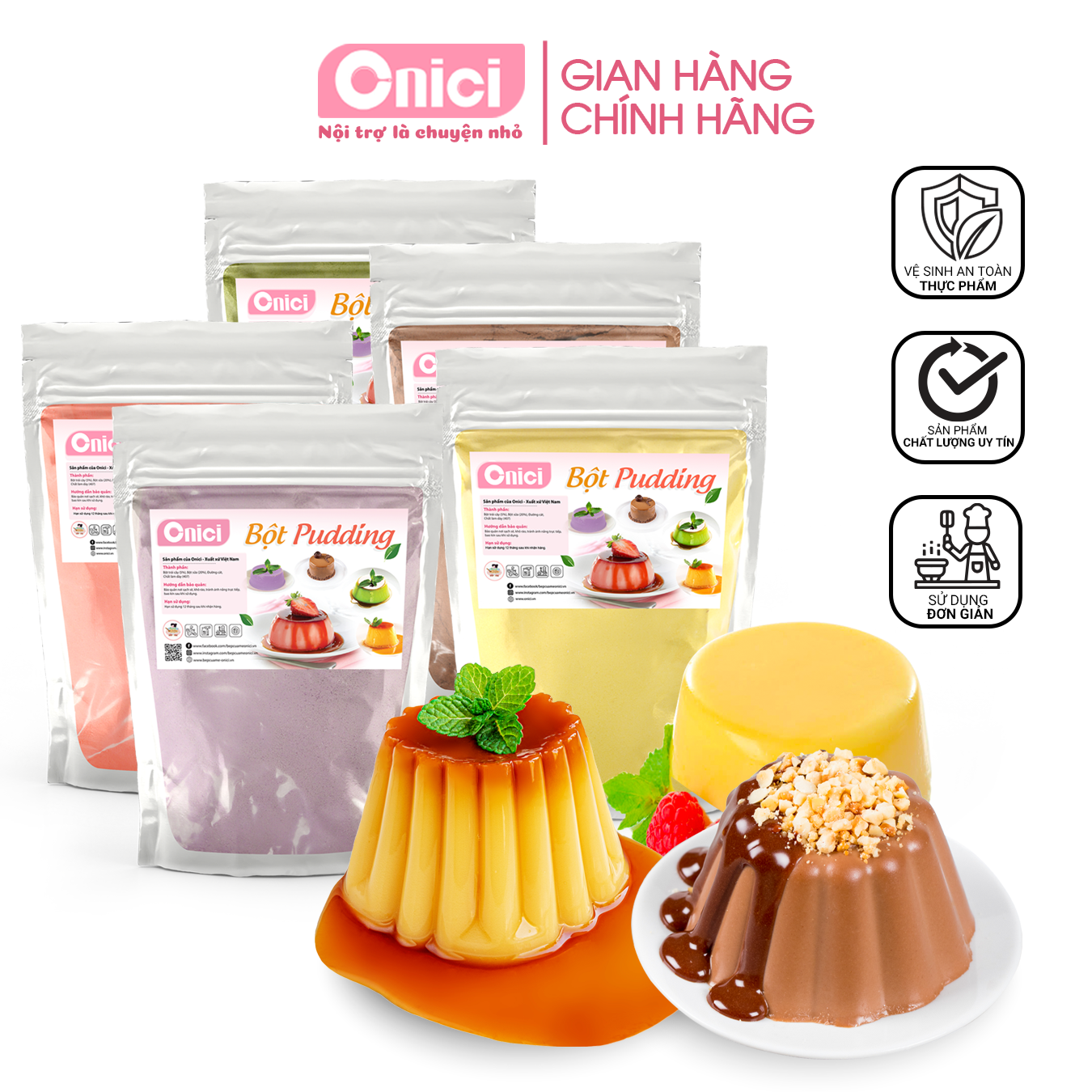 5 Flavor Pudding Powder 1kg Mother's Kitchen - Onici