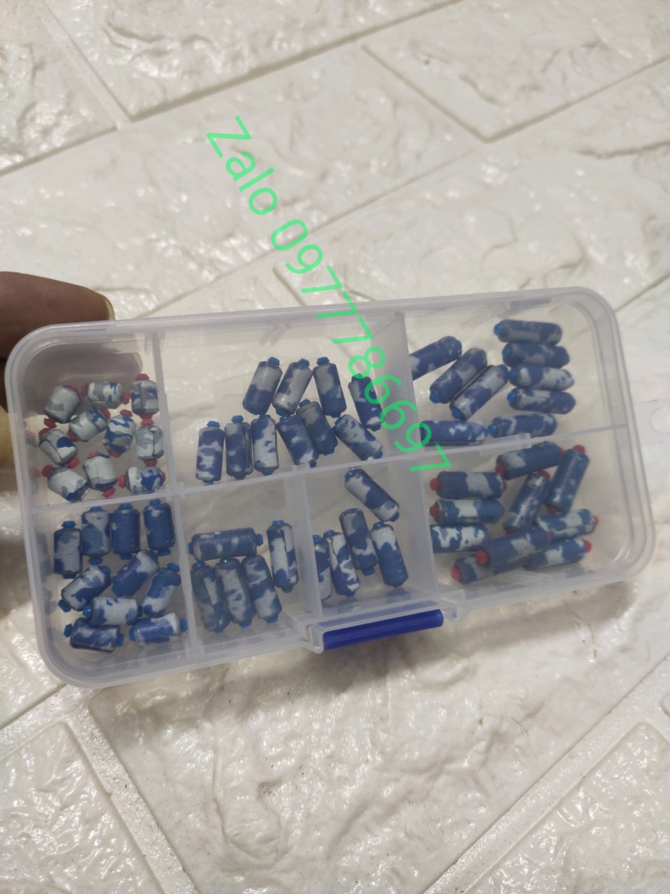 hộp chì câu đài tàng hình 60 viên nhiều size