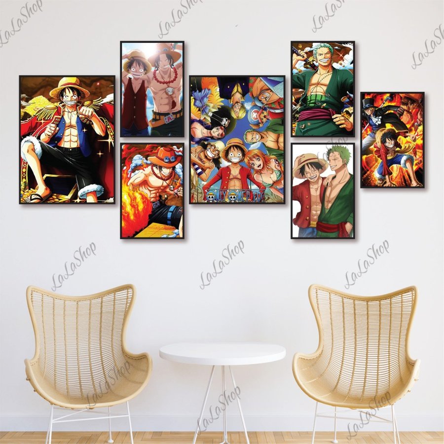 Bộ tranh dán tường 7 tấm Siêu anh hùng decor phòng bé Pikachu, Minion, Doraemon in formex - Có ảnh thực tế - Tranh dán tường phong có sẵn keo tranh bộ treo phòng ngủ giá rẻ