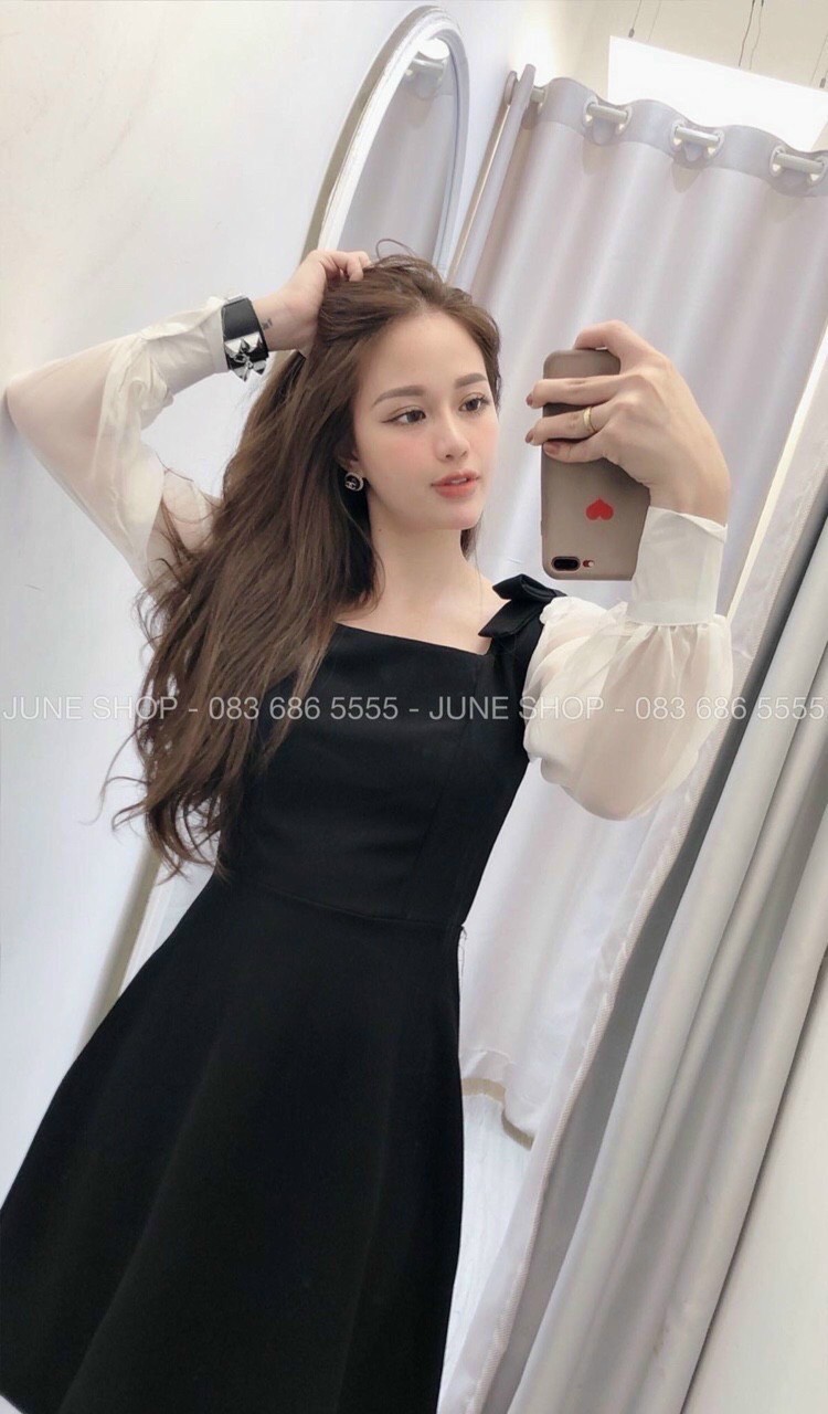 Váy Nữ Đầm Nữ Tiểu Thư Tay Bồng