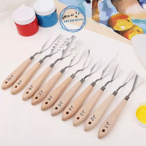 Bay lấy màu, trộn màu cán gỗ
