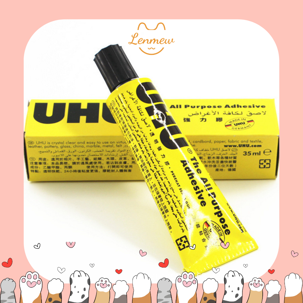 Keo dán đa năng UHU (35ml) - Dán vải, mắt, mũi thú