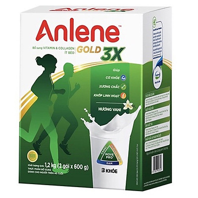 Sữa Bột Anlene Vani Gold Move Pro Hộp Giấy 1.2kg ( Trên 40 Tuổi )