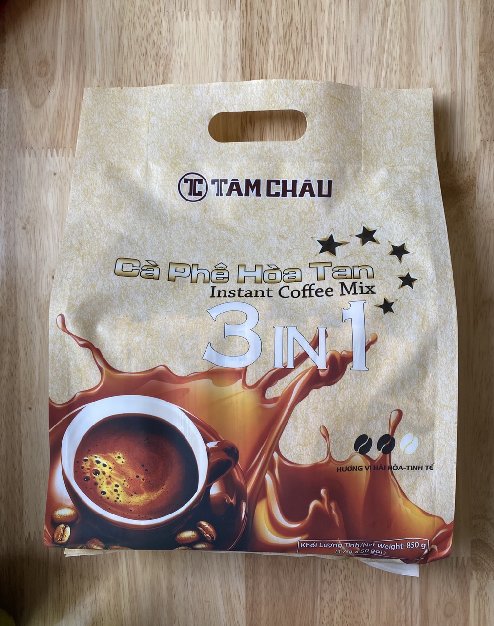 [HCM]Cà phê Tâm Châu 3in1 hòa tan gói 850gr