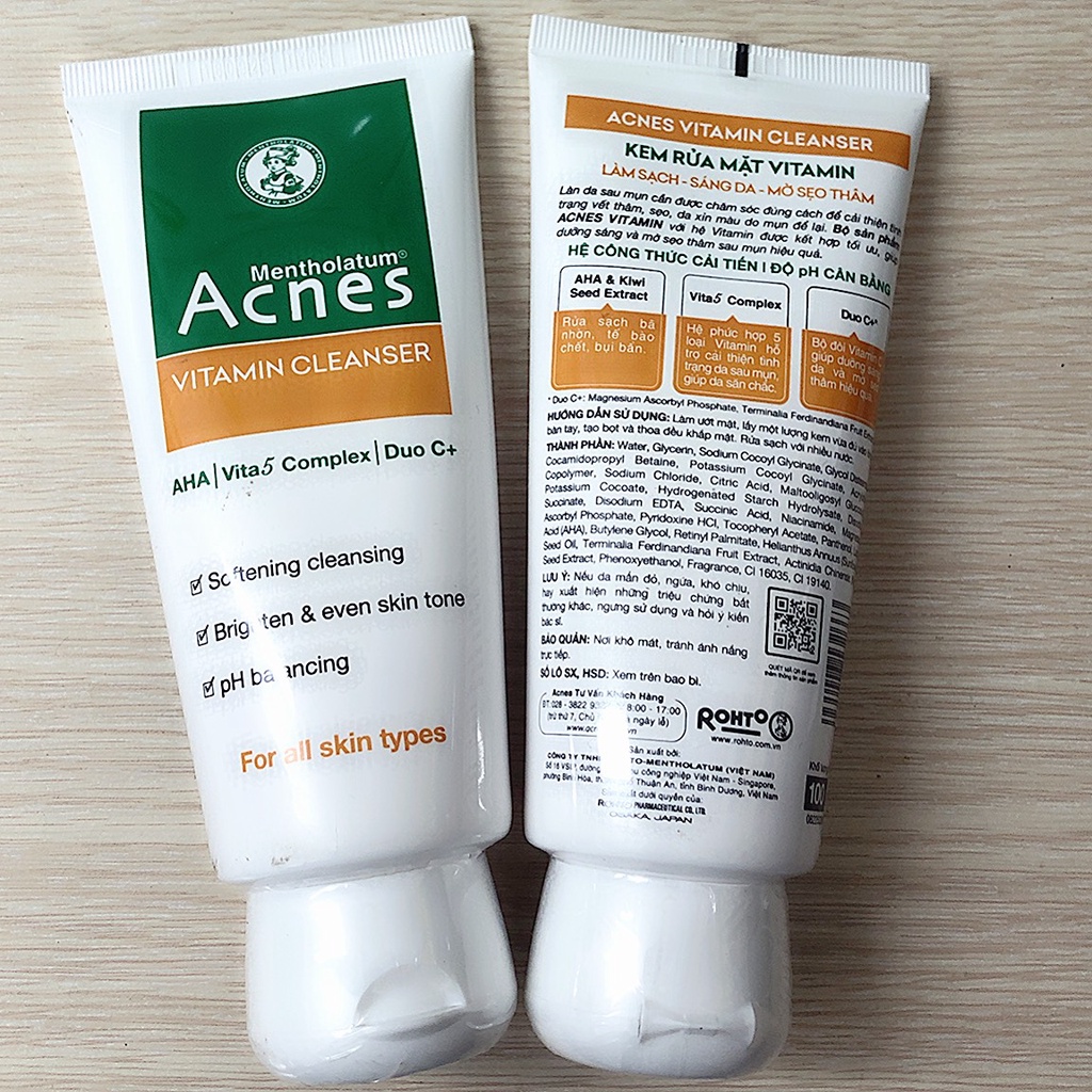 [HCM]Kem rửa mặt Vitamin Acnes Vitamin Cleanser 100g