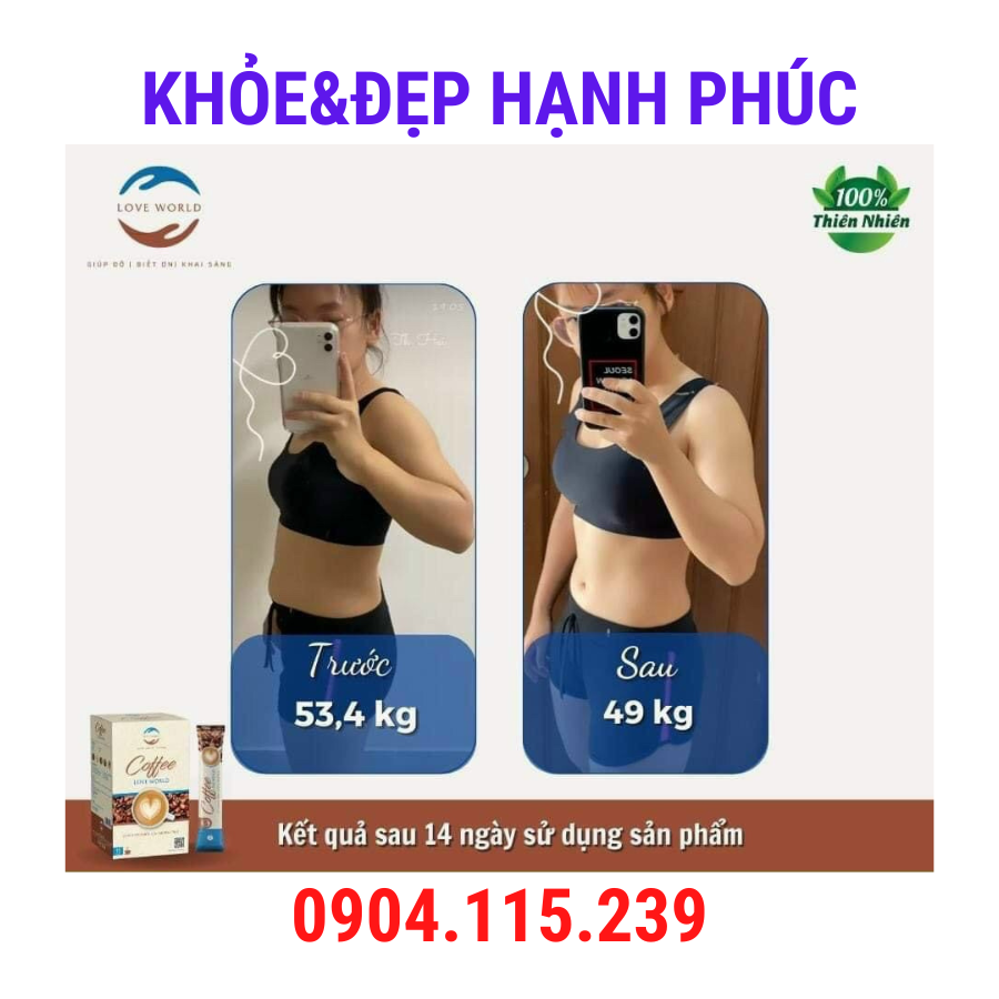 Coffee sữa Love World cà phê giảm cân – 15 gói/hộp