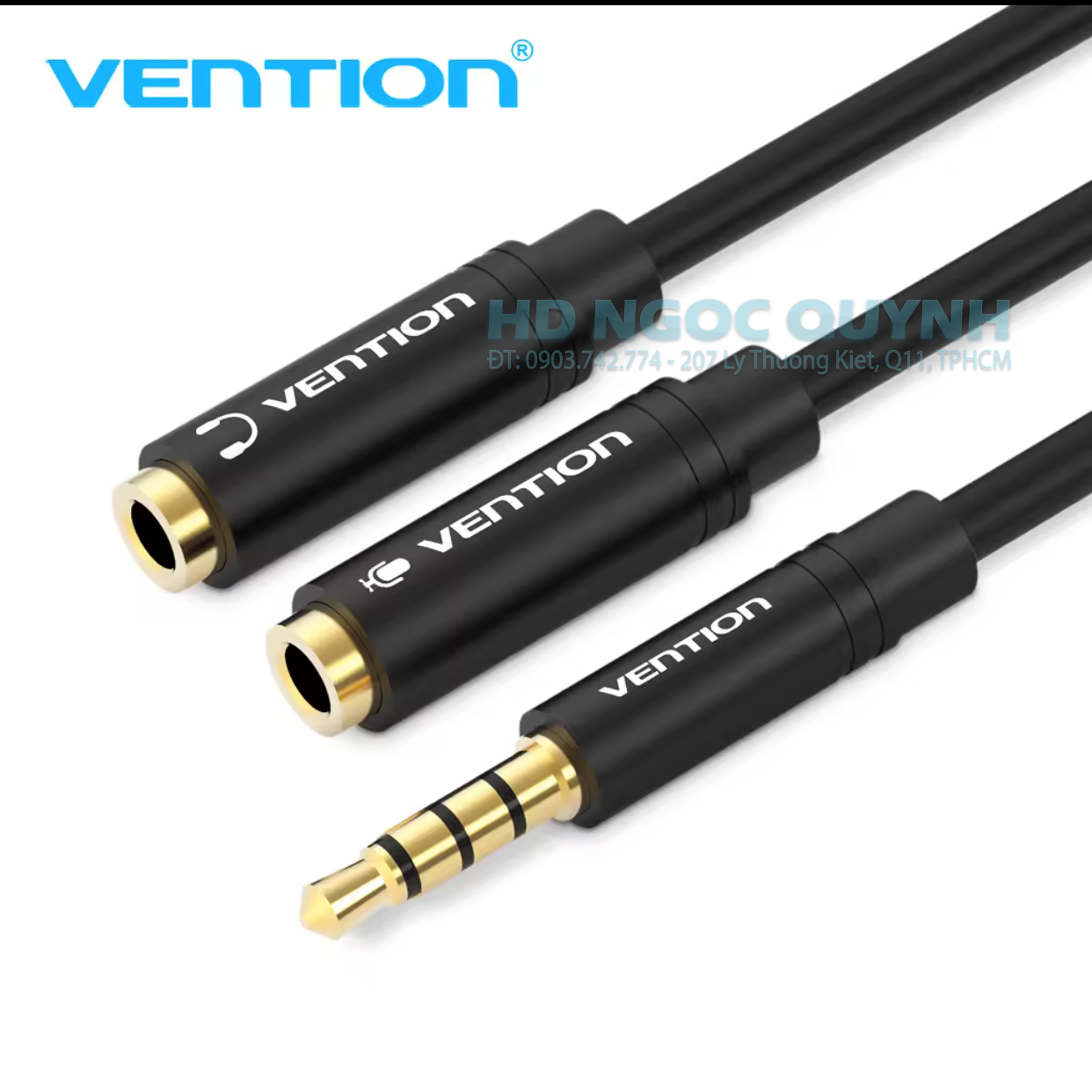 Dây gộp 2 jack tai nghe aux 3.5mm phone + micro = 1 đầu jack aux 3.5mm - chất lượng cao: đầu jack mạ vàng - 2 jack cái phone + micro 3.5mm - 1 jack đực 3.5mm