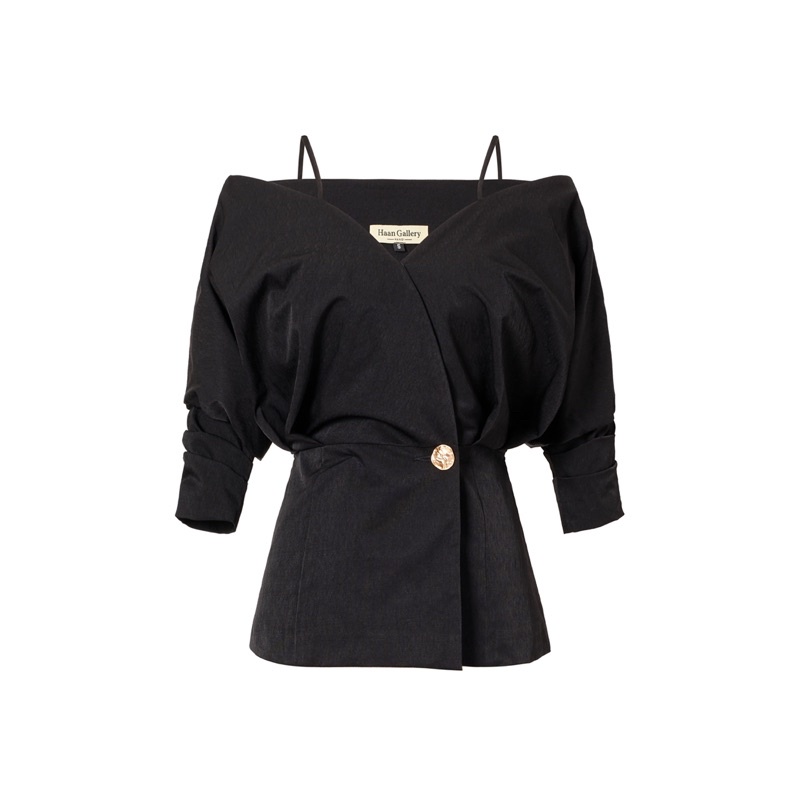 áo Two-Tone Off shoulder Top 2 dây trễ vai